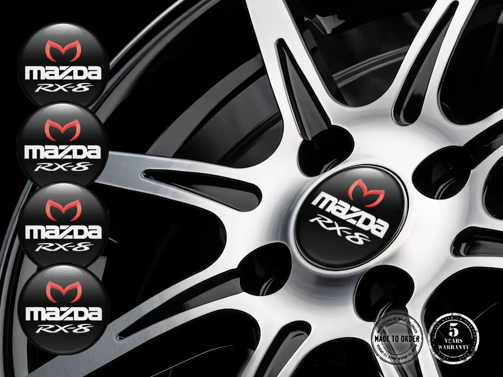 Mazda Insignia de Rueda Edición Etiquetas de Resina Bombada